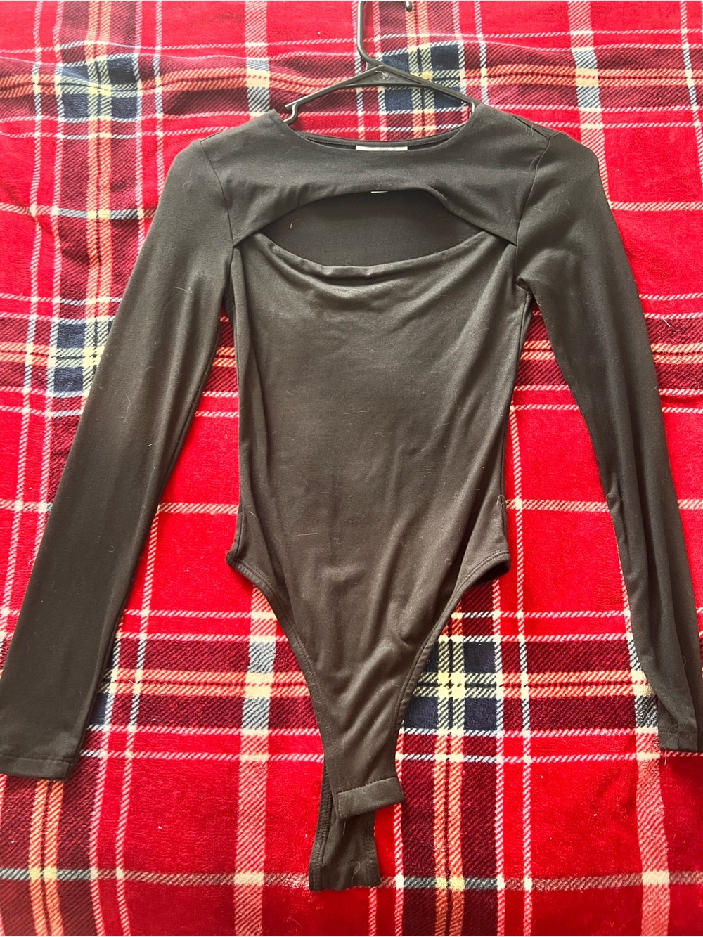 Black Long-Sleeve Cutout Bodysuit